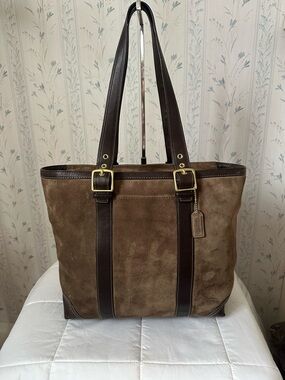 Coach Vintage Brown Suede Carly Tote